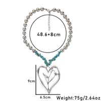 Commute Heart Shape Flower Alloy Turquoise Knitting Women's Necklace main image 2