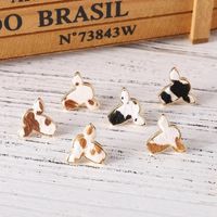 3 Pairs Simple Style Color Block Alloy Artificial Leather Gold Plated Ear Studs main image 5