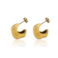 1 Pair Simple Style Moon Plating 304 Stainless Steel 18K Gold Plated Ear Studs sku image 2