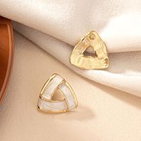 1 Paire Élégant Style Simple Triangle Émail Placage Alliage Boucles D'oreilles main image 6