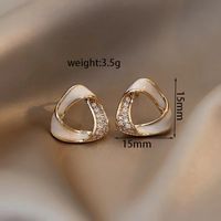 1 Pair Simple Style Solid Color Plating Inlay Alloy Artificial Rhinestones Gold Plated Ear Studs main image 2