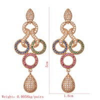 1 Paire Glamour Luxueux Géométrique Placage Incruster Le Cuivre Zircon Plaqué Or 24k Boucles D'oreilles sku image 1