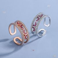 Simple Style Heart Shape Copper Inlay Zircon Rings main image 5