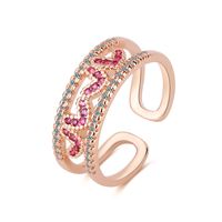 Simple Style Heart Shape Copper Inlay Zircon Rings sku image 2