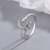 Lady Star Copper Plating Inlay Zircon White Gold Plated Rings main image 2