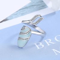 Lady Geometric Copper Plating Inlay Zircon White Gold Plated Rings sku image 1
