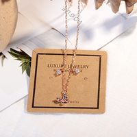 Lady Star Butterfly Copper Plating Inlay Zircon 24k Gold Plated Pendant Necklace main image 5