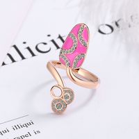Lady Geometric Copper Plating Inlay Zircon White Gold Plated Rings sku image 6