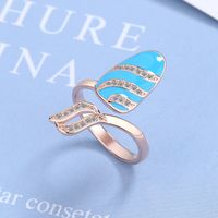Lady Geometric Copper Plating Inlay Zircon White Gold Plated Rings sku image 8