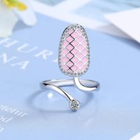 Lady Geometric Copper Plating Inlay Zircon White Gold Plated Rings sku image 9