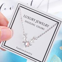 Simple Style Solid Color Copper Inlay Pendant Necklace main image 4