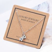 Copper White Gold Plated Simple Style Inlay Star Zircon Pendant Necklace main image 1