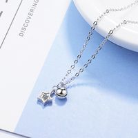 Copper White Gold Plated Simple Style Inlay Star Zircon Pendant Necklace main image 3