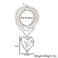 Commute Heart Shape Flower Imitation Pearl Alloy Howlite Knitting Women's Three Layer Necklace main image 2