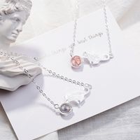 Le Cuivre Mignon Placage Incruster Chat Pierre De Lune Quartz Fraise Collier main image 8