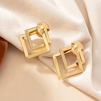 1 Pair Simple Style Korean Style Quadrilateral Plating Alloy Drop Earrings main image 1