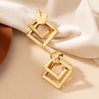 1 Pair Simple Style Korean Style Quadrilateral Plating Alloy Drop Earrings main image 5