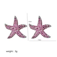 1 Pair Sweet Starfish Plating Inlay Copper Zircon White Gold Plated Ear Studs sku image 1
