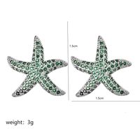 1 Pair Sweet Starfish Plating Inlay Copper Zircon White Gold Plated Ear Studs sku image 2