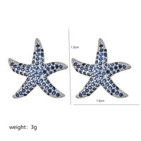 1 Pair Sweet Starfish Plating Inlay Copper Zircon White Gold Plated Ear Studs sku image 3