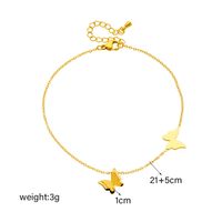 Simple Style Solid Color 304 Stainless Steel Plating No Inlaid 18K Gold Plated Women's Anklet main image 2