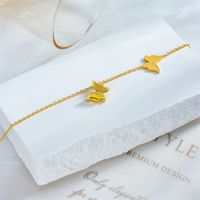 Simple Style Solid Color 304 Stainless Steel Plating No Inlaid 18K Gold Plated Women's Anklet main image 5