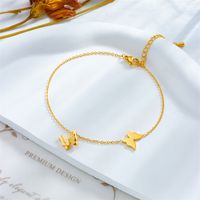 Simple Style Solid Color 304 Stainless Steel Plating No Inlaid 18K Gold Plated Women's Anklet main image 4