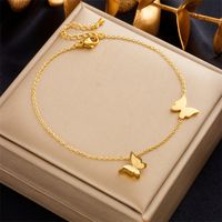 Simple Style Solid Color 304 Stainless Steel Plating No Inlaid 18K Gold Plated Women's Anklet sku image 1