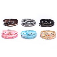 Retro Water Droplets Pu Leather Alloy Women's Wristband main image 4