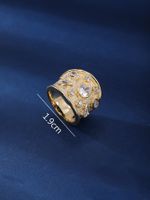 Einfacher Stil Klassischer Stil Einfarbig Kupfer Überzug Inlay Zirkon 18 Karat Vergoldet Ringe main image 2