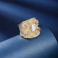 Simple Style Classic Style Solid Color Copper Plating Inlay Zircon 18k Gold Plated Rings main image 5