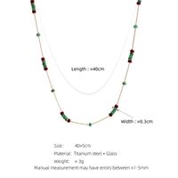 Simple Style Geometric Imitation Turquoise Titanium Steel Beaded Necklace main image 2