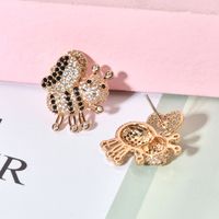 1 Pair Cute Bee Plating Inlay Copper Zircon 18k Gold Plated Ear Studs main image 5