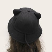Women's Cute Solid Color Cat Flat Eaves Bucket Hat main image 4