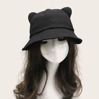 Women's Cute Solid Color Cat Flat Eaves Bucket Hat main image 1