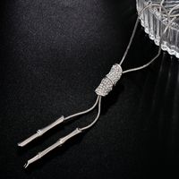 Simple Style Solid Color Alloy Glass Copper Inlay Artificial Rhinestones Women's Sweater Chain main image 6