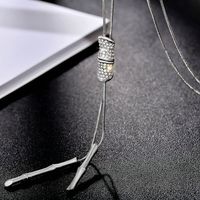Simple Style Solid Color Alloy Glass Copper Inlay Artificial Rhinestones Women's Sweater Chain main image 5