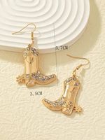 1 Pair Simple Style Color Block Inlay Alloy Rhinestones 14K Gold Plated Drop Earrings main image 2