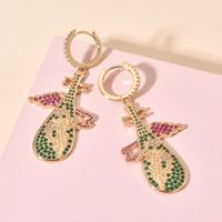 1 Pair Retro Romantic Color Block Plating Inlay Copper Zircon 18k Gold Plated 24k Gold Plated Drop Earrings main image 4
