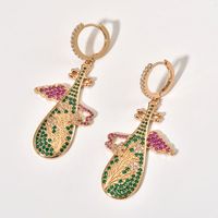 1 Pair Retro Romantic Color Block Plating Inlay Copper Zircon 18k Gold Plated 24k Gold Plated Drop Earrings main image 6