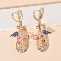 1 Pair Retro Romantic Color Block Plating Inlay Copper Zircon 18k Gold Plated 24k Gold Plated Drop Earrings main image 5