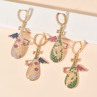 1 Pair Retro Romantic Color Block Plating Inlay Copper Zircon 18k Gold Plated 24k Gold Plated Drop Earrings main image 1