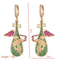 1 Pair Retro Romantic Color Block Plating Inlay Copper Zircon 18k Gold Plated 24k Gold Plated Drop Earrings sku image 2
