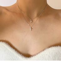 Simple Style Solid Color Alloy Plating Inlay Zircon Silver Plated Women's Layered Necklaces main image 1