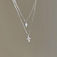 Simple Style Solid Color Alloy Plating Inlay Zircon Silver Plated Women's Layered Necklaces main image 8