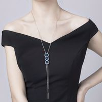 Simple Style Solid Color Alloy Glass Copper Inlay Artificial Rhinestones Women's Sweater Chain main image 3