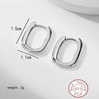 1 Pair Simple Style Oval Water Droplets Crown Sterling Silver Earrings sku image 3