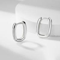 1 Paar Einfacher Stil Oval Wassertropfen Krone Sterling Silber Ohrringe main image 1