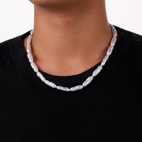 Simple Style Geometric Imitation Pearl Beaded Men's Necklace main image 1