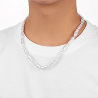 Simple Style Geometric Imitation Pearl Beaded Men's Necklace main image 3